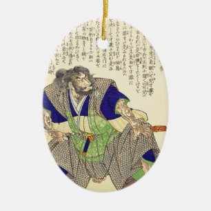 Krigare Ronin för Samurai för klassikervintage Julgransprydnad Keramik