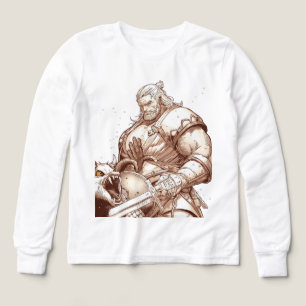 Krigare Stående Över Monster T-shirt