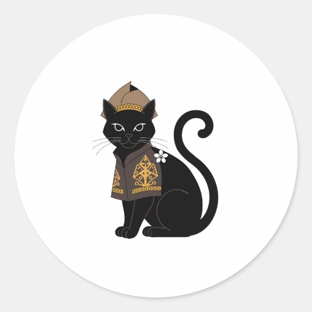 Krigare Svart Katt Klistermärke (Framsida)