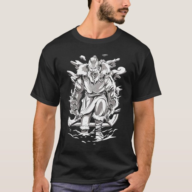 Krigare Valhall Viking Ser Dig I Valhall T Shirt (Framsida)