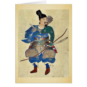 Krigarebågskytt Ukiyo-e. Hälsningskort