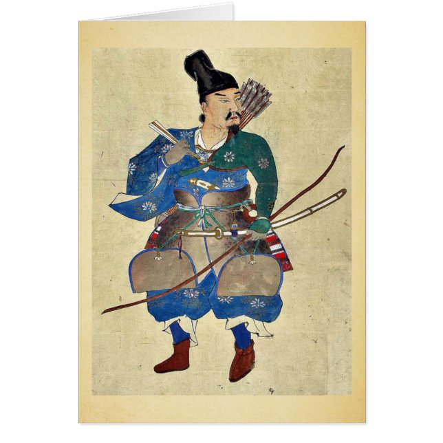 Krigarebågskytt Ukiyo-e. Hälsningskort (Framsidan)