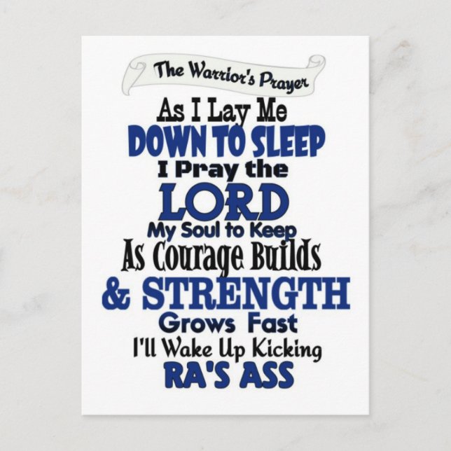 Krigarens bön...RA vykort (Framsida)