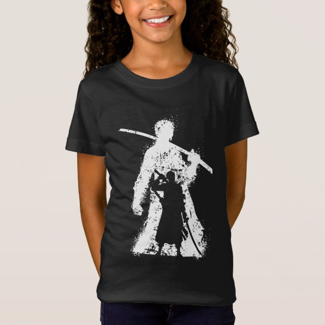 Krigarens siluett med svärdskonst t shirt (Framsida)
