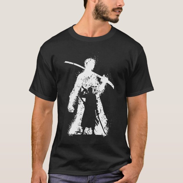 Krigarens siluett med svärdskonst t shirt (Framsida)