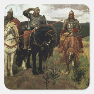 Krigareriddare, 1881-98 fyrkantigt klistermärke
