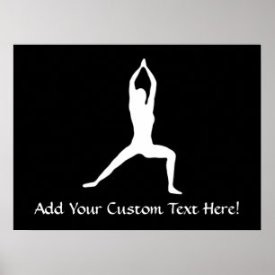 KrigareYoga poserar silhouetten Poster