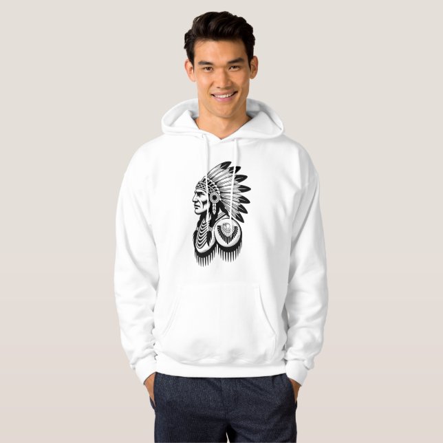 Krigarhjälm Linjekonst Hoodie (Hel framsida)