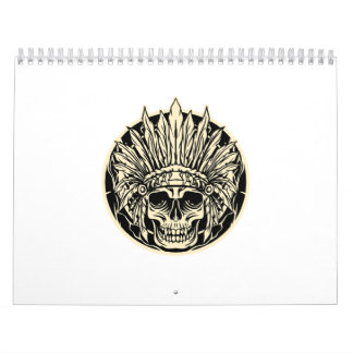 Krigarhuvudskalle Grafisk Konst Kalender