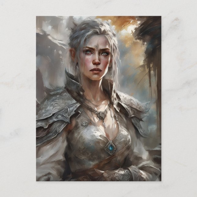 Krigarkvinna vykort (Framsida)