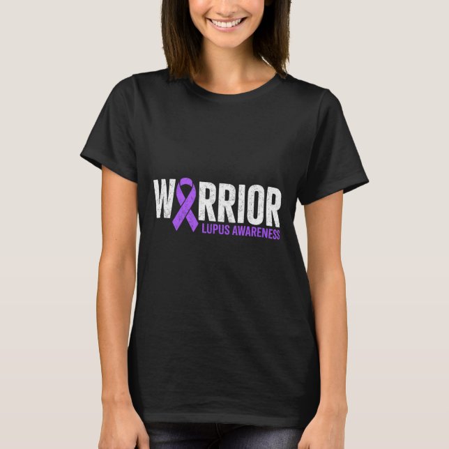 Krigaröverlevande fighter lupus medvetenhet sle t shirt (Framsida)