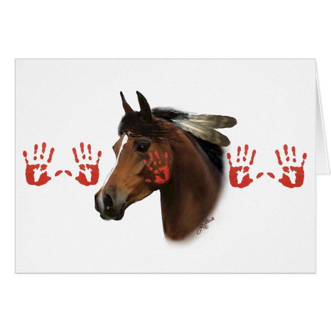 Krighäst Hälsningskort (Framsidan Horizontal)