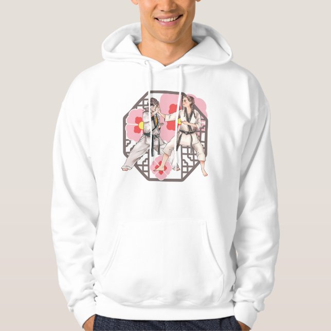 Krigisk Harmoni - Kvinnligt Duo i Aktion Hoodie (Framsida)