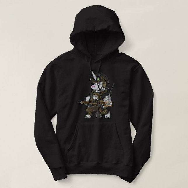 Krigsansvarig militär taktisk Unicorn 1877 Hoodie (Design framsida)