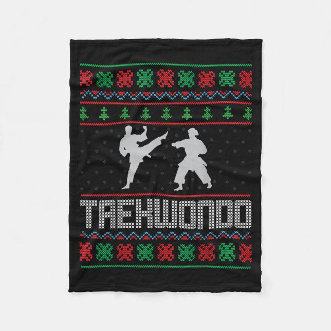 Krigskonst Taekwondo-älskare - ful stil Fleecefilt (Framsidan)
