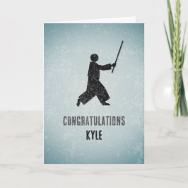 Krigskonstnär Aikido Ställning Grattis Män Kort