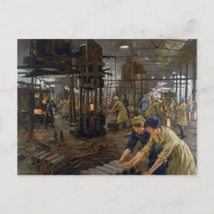 Krigsmunitionsflickor 1918 på fabrik under första vykort