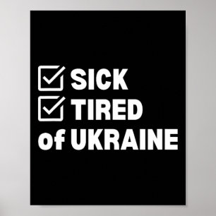 Krigstrött och trött Ukraina Poster