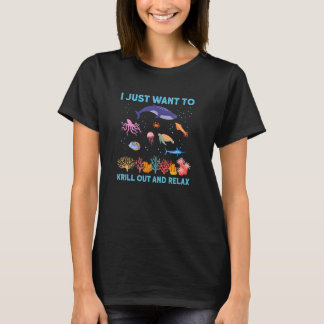 Krill ut och slappna av i marinbiologen Science Bi T Shirt