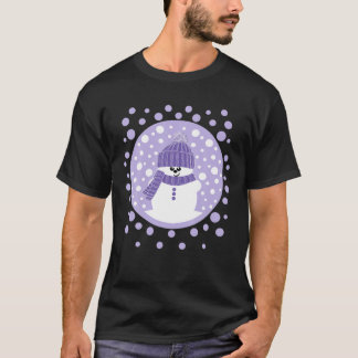 Krimbles Roligt Dotty Snögubbe med Lilac Wooly Hat T Shirt