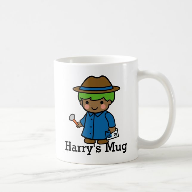 Kriminalassistent, kriminalteknisk forskare, eller kaffemugg (Höger)