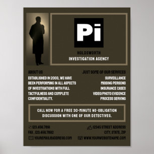 Kriminalassistent Logotyp, privatdetektiv Poster