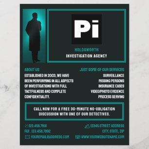 Kriminalassistent Logotyp, privatdetektiv Reklamblad