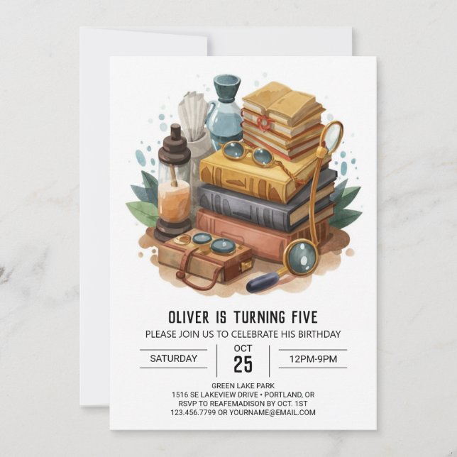 Kriminalassistent Online Birthday Inbjudningar (Framsida)