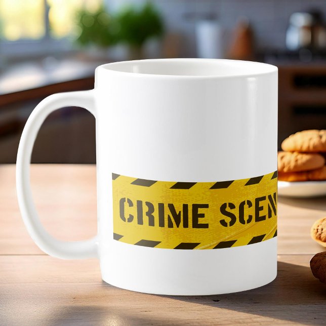 Kriminalplats - kors inte gula ränder kaffemug kaffemugg (Skapare uppladdad)