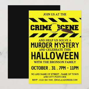 Kriminalscen, Mordmysteriet Halloween fest Inbjudningar