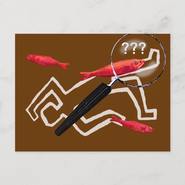 Kriminalskribent - rödsill vykort (Framsida)