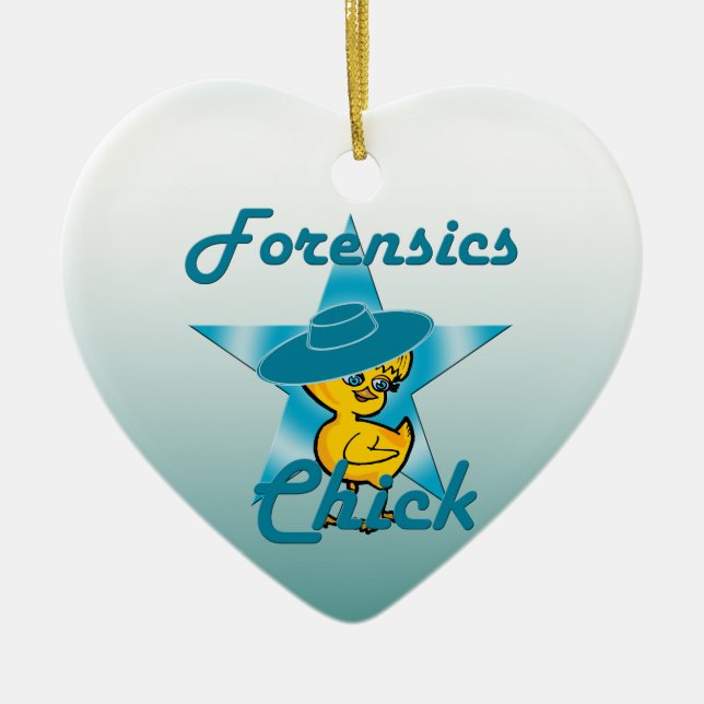 kriminalteknisk Chick nr 7 Julgransprydnad Keramik (Framsidan)