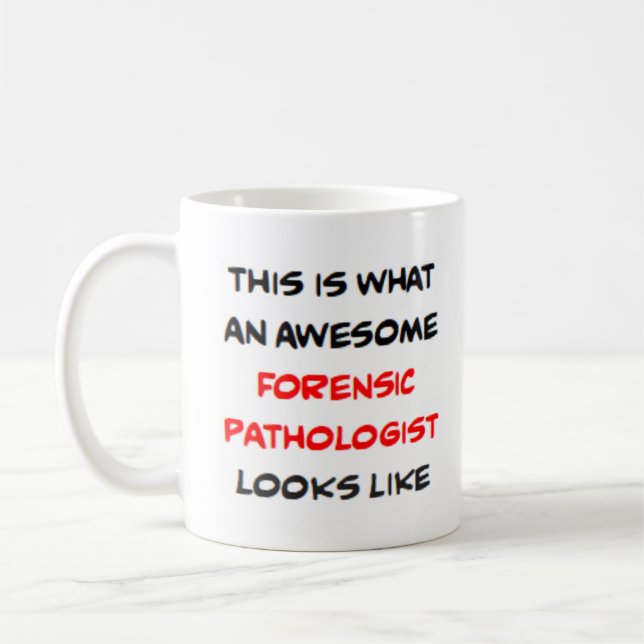kriminalteknisk patolog, fantastisk kaffemugg (Vänster)