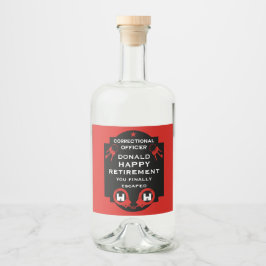 kriminalvårdsansvarig Pension Spritflaskor Etikett
