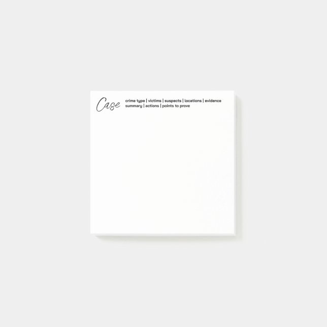 Kriminella och rättsmedicinska anteckningar post-it block (Framsida)