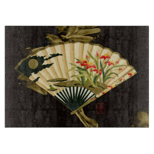 Kriminellt orientaliskt Fläkt med Blommigt Design