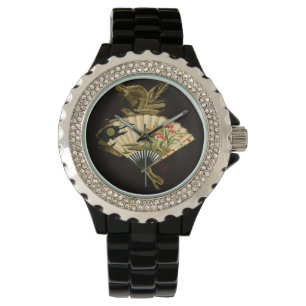 Kriminellt orientaliskt Fläkt med Blommigt Design Armbandsur