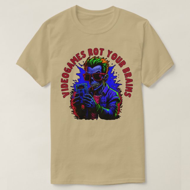 Kriminson Videogames ruttnar dina hjärnor zombie T Shirt (Design framsida)