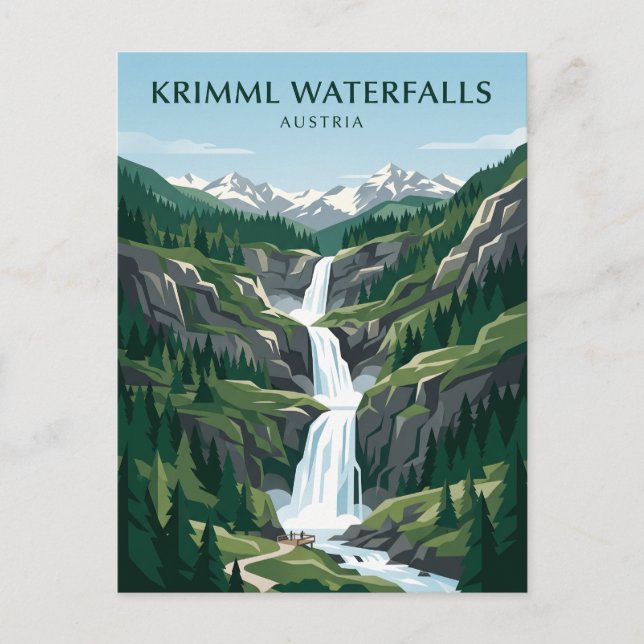 Krimmlfallen Österrike Vykort (Framsida)