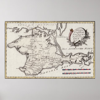 Krims Karta, Krims Peninsula 1791 Poster
