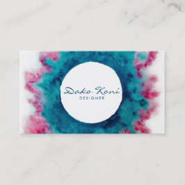 Krimson i havets blå vattenfärg visitkort