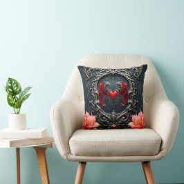 Krimsvingat Hjärta Gotisk Romantik Elegant . Kudde
