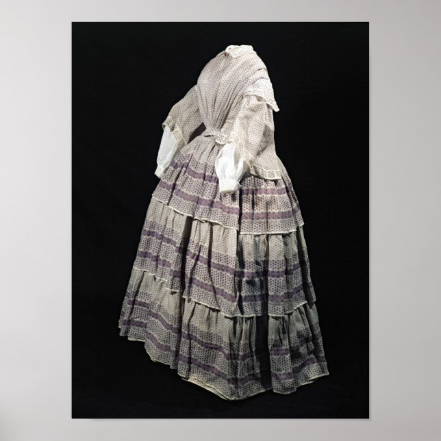 Krinolinklänning, 1850-60 poster (Framsidan)