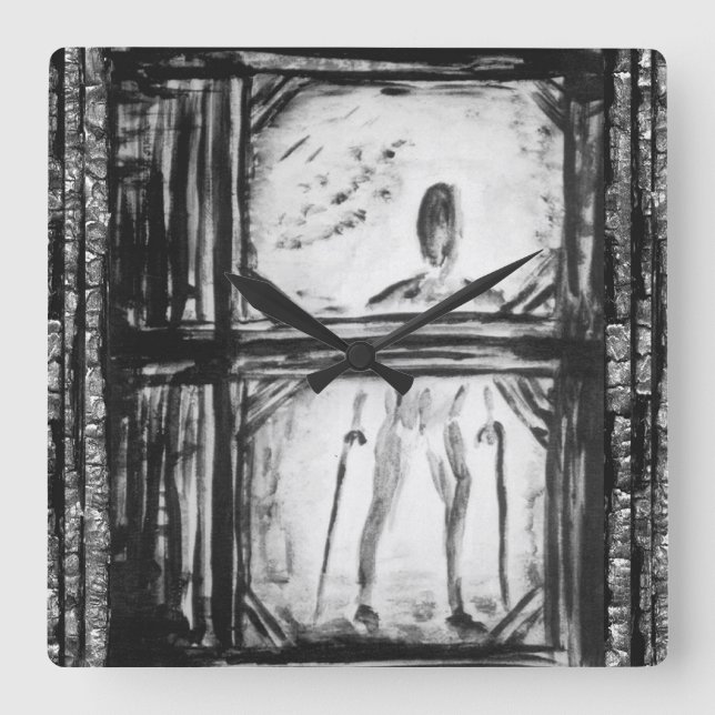 Kripplad man fyrkantig klocka (Framsida)