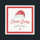 KRIS Cute och Modern Santa Baby Shower Bord Pappersservett<br><div class="desc">Den pappra napkin-babyduschen "Santa Baby" har en vattenfärgad julhatt och ett sött,  modernt,  inspirerat typsnitt. Den här babyduschen bord napkin är perfekt för din jul-,  vinter- eller helgdag-händelse. Pair med något i KRIS Samling för ett sammanhängande utseende.</div>