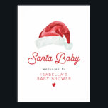 KRIS Cute och Modern Santa Baby Shower Välkommen Poster<br><div class="desc">Den här "Santa Baby" babyduschens välkomstskylt har en vattenfärg och ett sött,  modernt,  inspirerat typsnitt. Den här babyduschskylten är perfekt för din jul-,  vinter- eller temathändelse. Pair med något i KRIS Samling för ett sammanhängande utseende.</div>