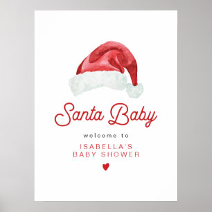 KRIS Cute och Modern Santa Baby Shower Välkommen Poster