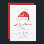 KRIS Cute Santa Hat Merry Little Baby Shower Inbjudningar<br><div class="desc">Den här lilla inbjudan till babyduschen innehåller en vattenfärg,  tomtehatt och ett sött modernt,  inspirerat typsnitt. Den här babyduschen inbjudan är perfekt för din jul-,  vinter- eller helgdag-temahändelse. Pair med något i KRIS Samling för ett sammanhängande utseende.</div>
