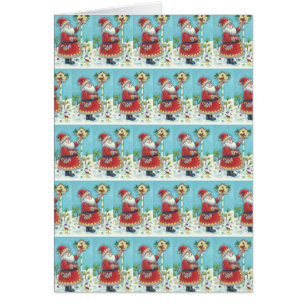 KRIS KRINGLE & CARDINAL CHRISTMAS GREETING CARD B OBS KORT