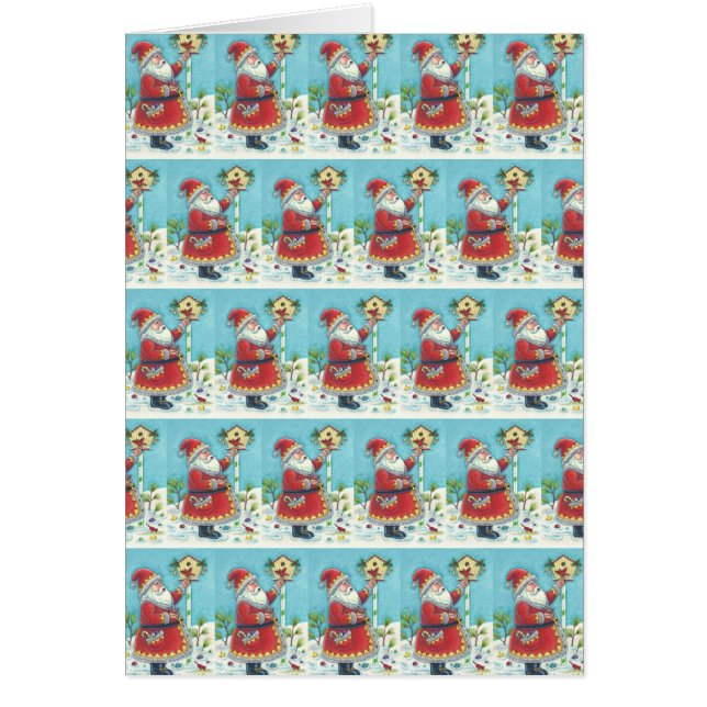 KRIS KRINGLE & CARDINAL CHRISTMAS GREETING CARD B OBS KORT (Framsidan)